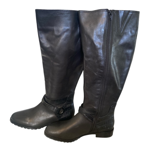 Antonio Melani black leather boots size 7MW - Picture 5 of 9